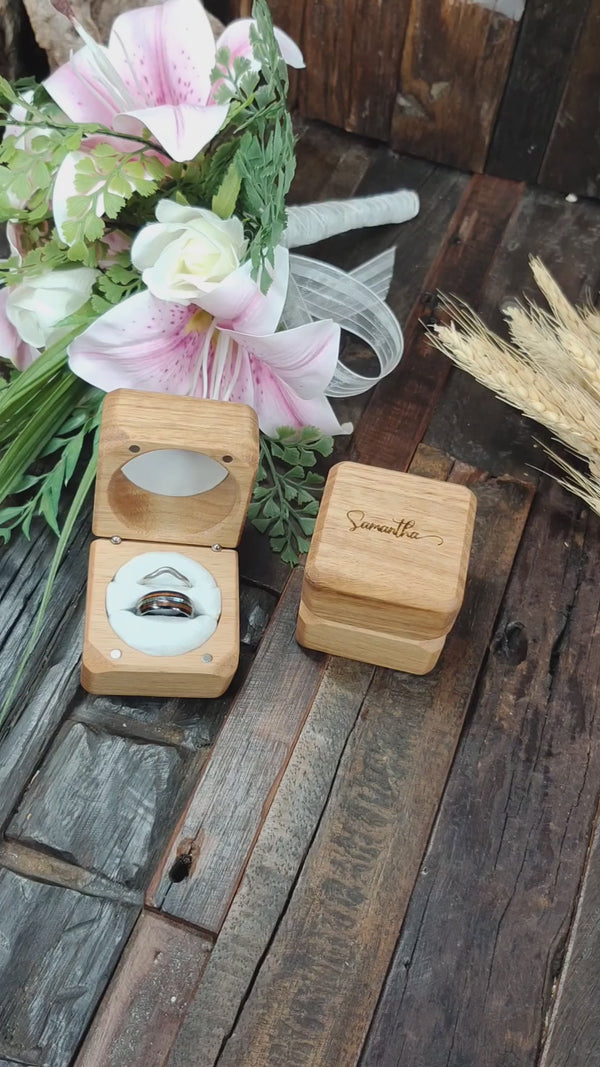 Wood Ring Box - Chestnut Hardwood - Double and Single Ring Boxes
