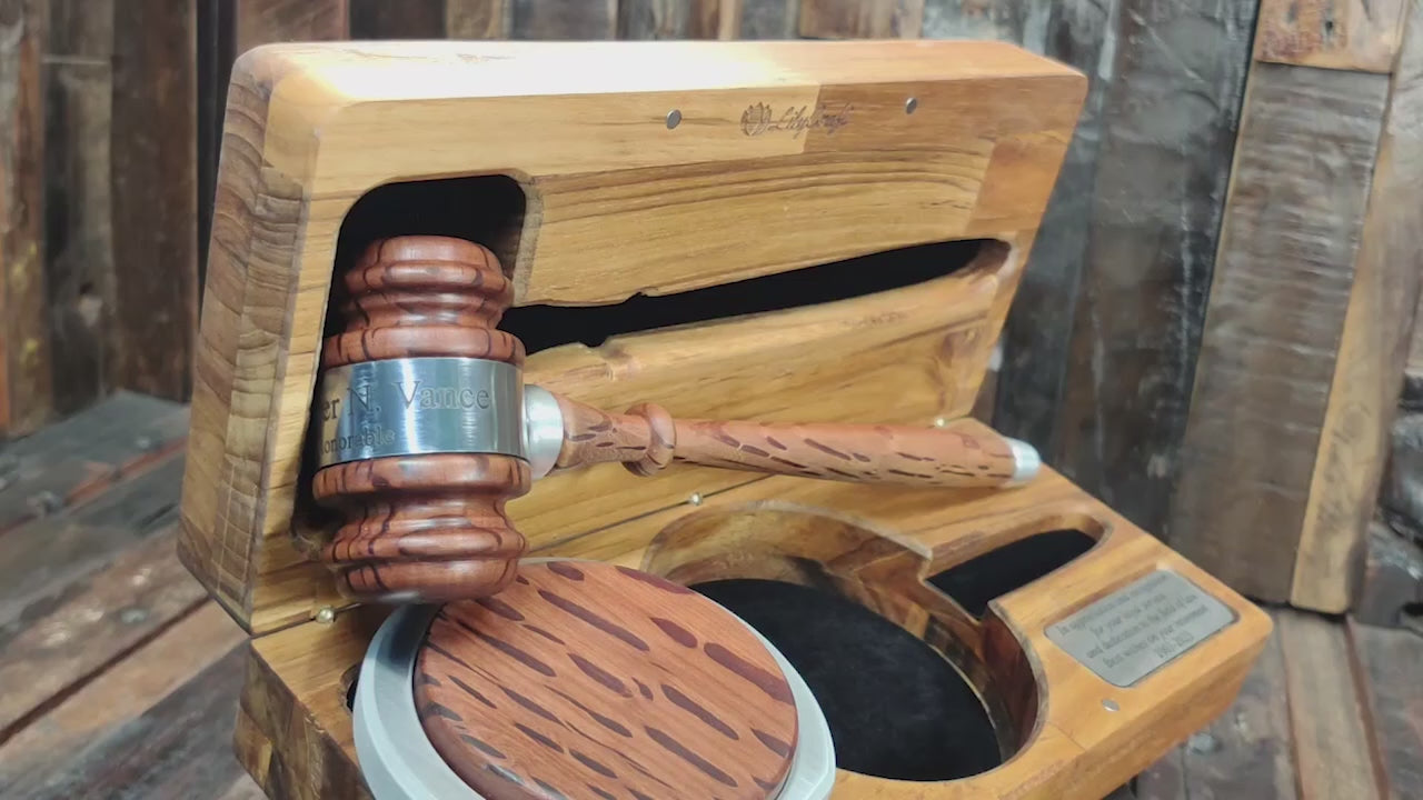 High-End Gavel Crafted from Rare Hairy Oak