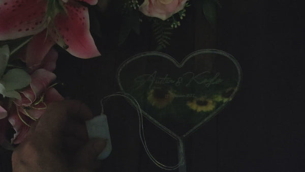 Minimalist LED Light up Wedding Cake topper