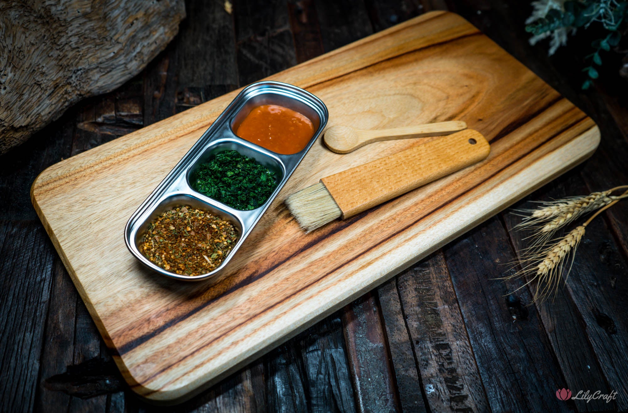 Cutting Board with Integrated Bowls