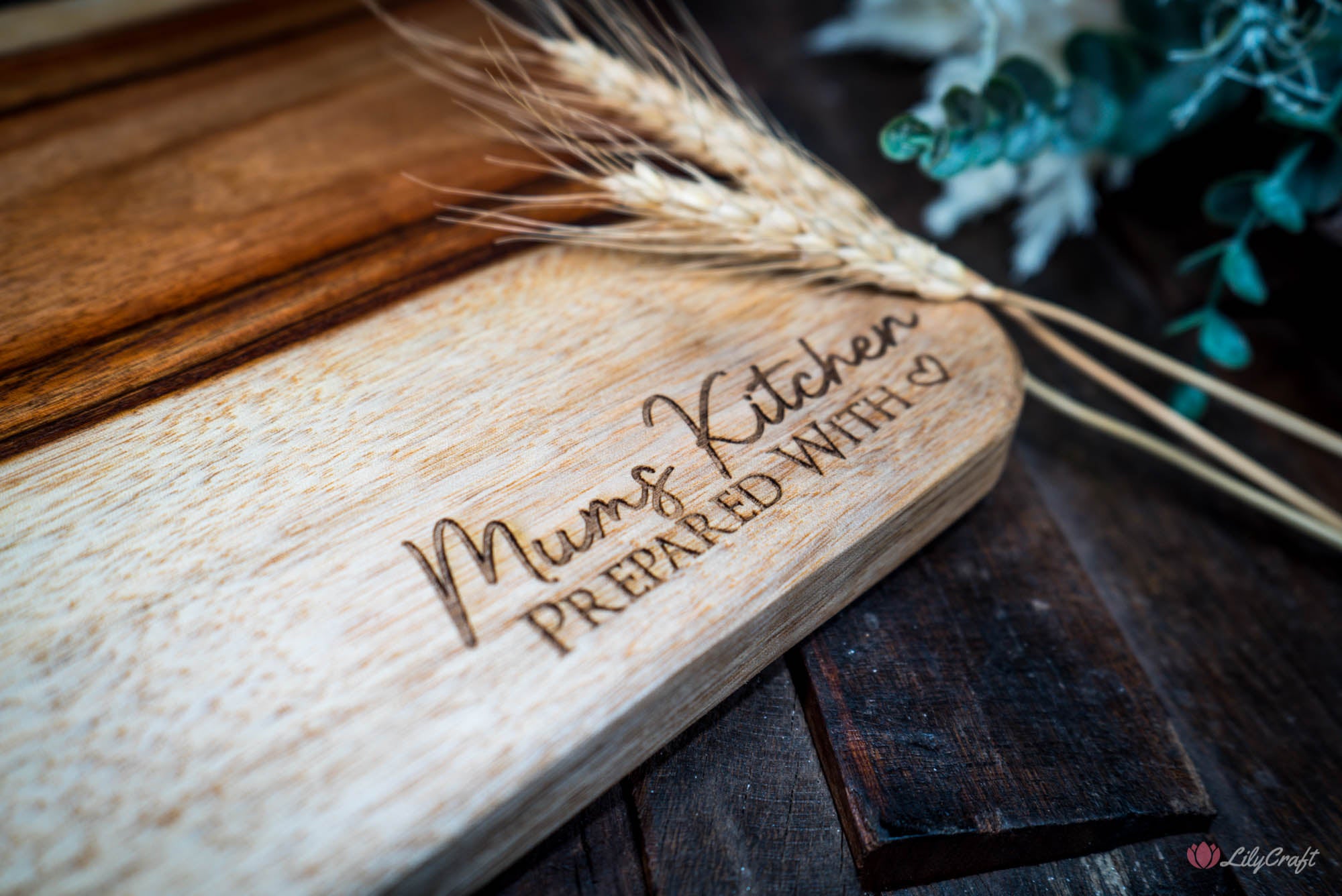 mums kitchen cutting board with bowl