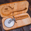 premium luxury pizza cutter with wooden gift box