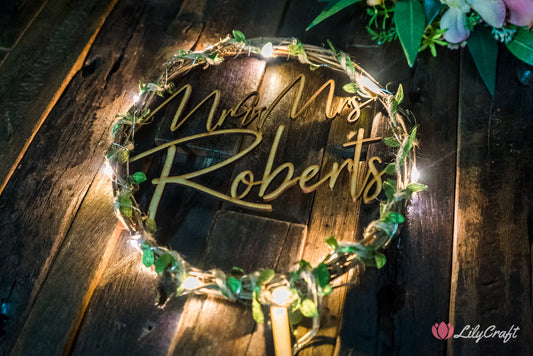 laurel wreath led light cake topper wedding cake topper