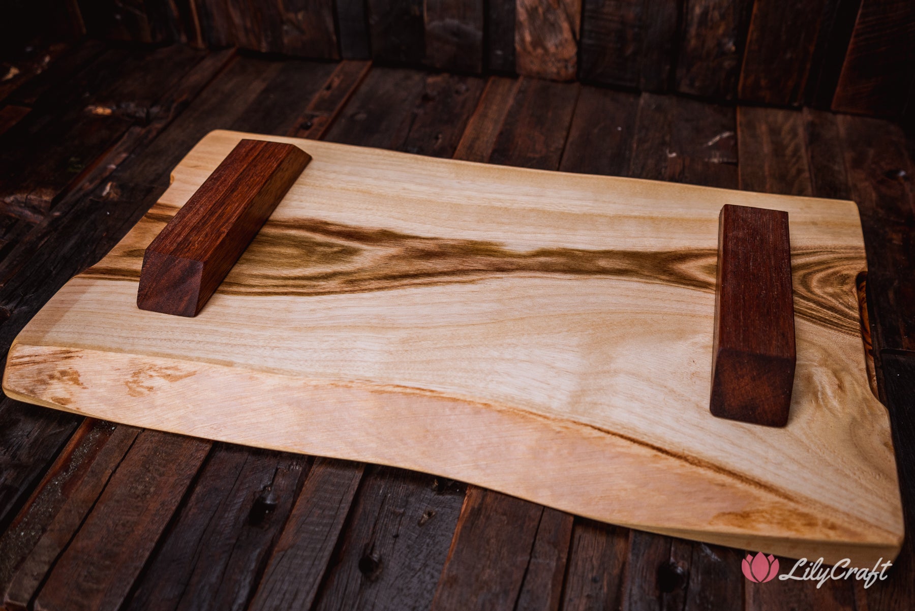 Live Edge Engraved Serving Board - The Natural edge cheese board.