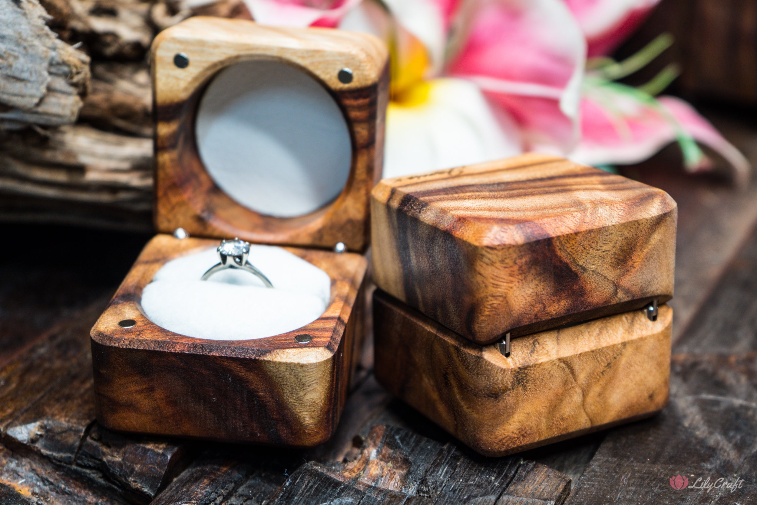Custom wooden ring box