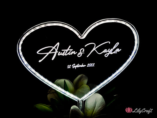 led wedding cake topper