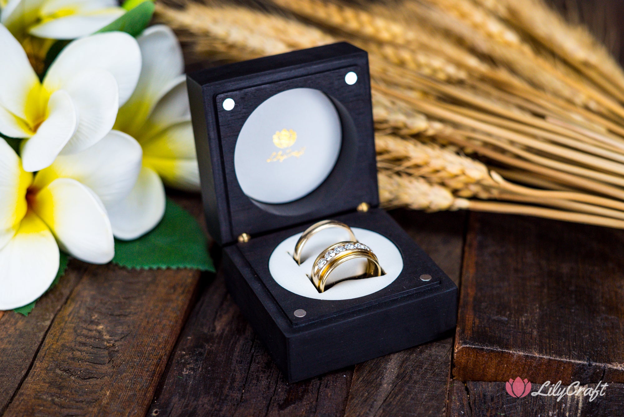 luxury premium wedding ring box ebony ring box