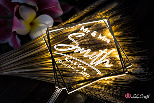 led geometric cake topper