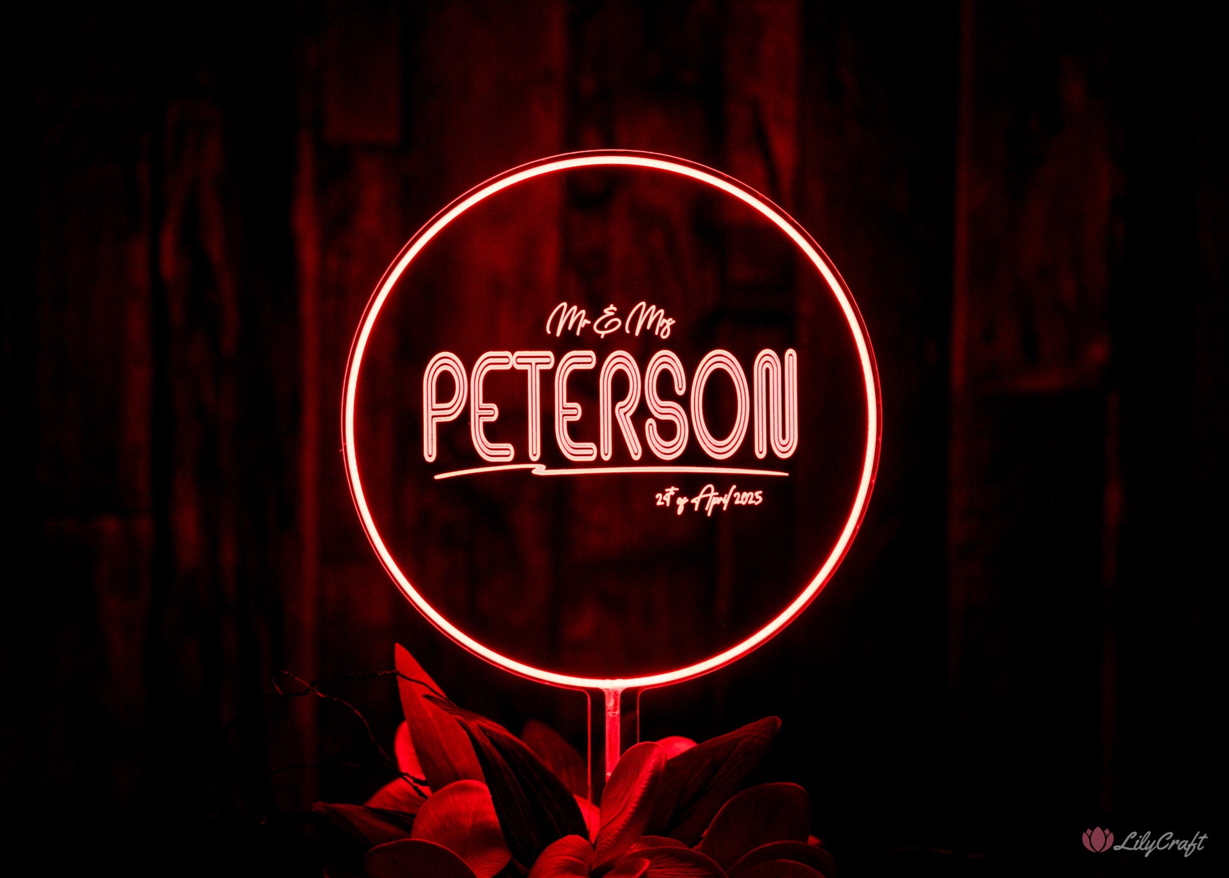 custom red neon wedding signs