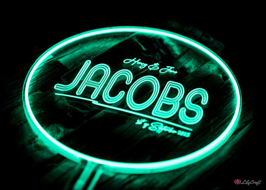 vintage green neon cake topper